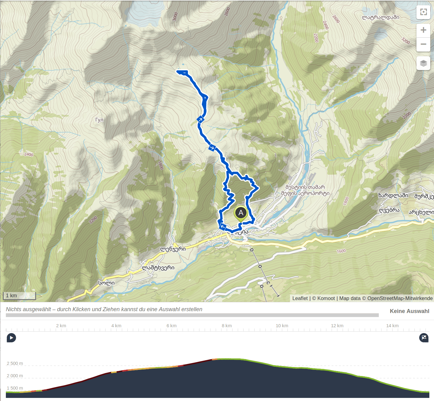 Die Route. (c) Komoot/OSM